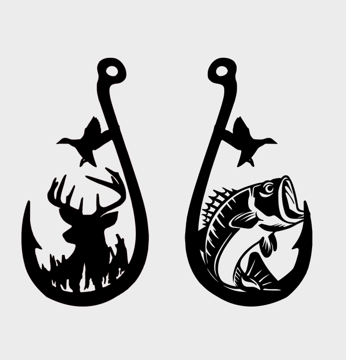 browning buck and doe fish hook Pair of fish hook designs per conversation deer fish