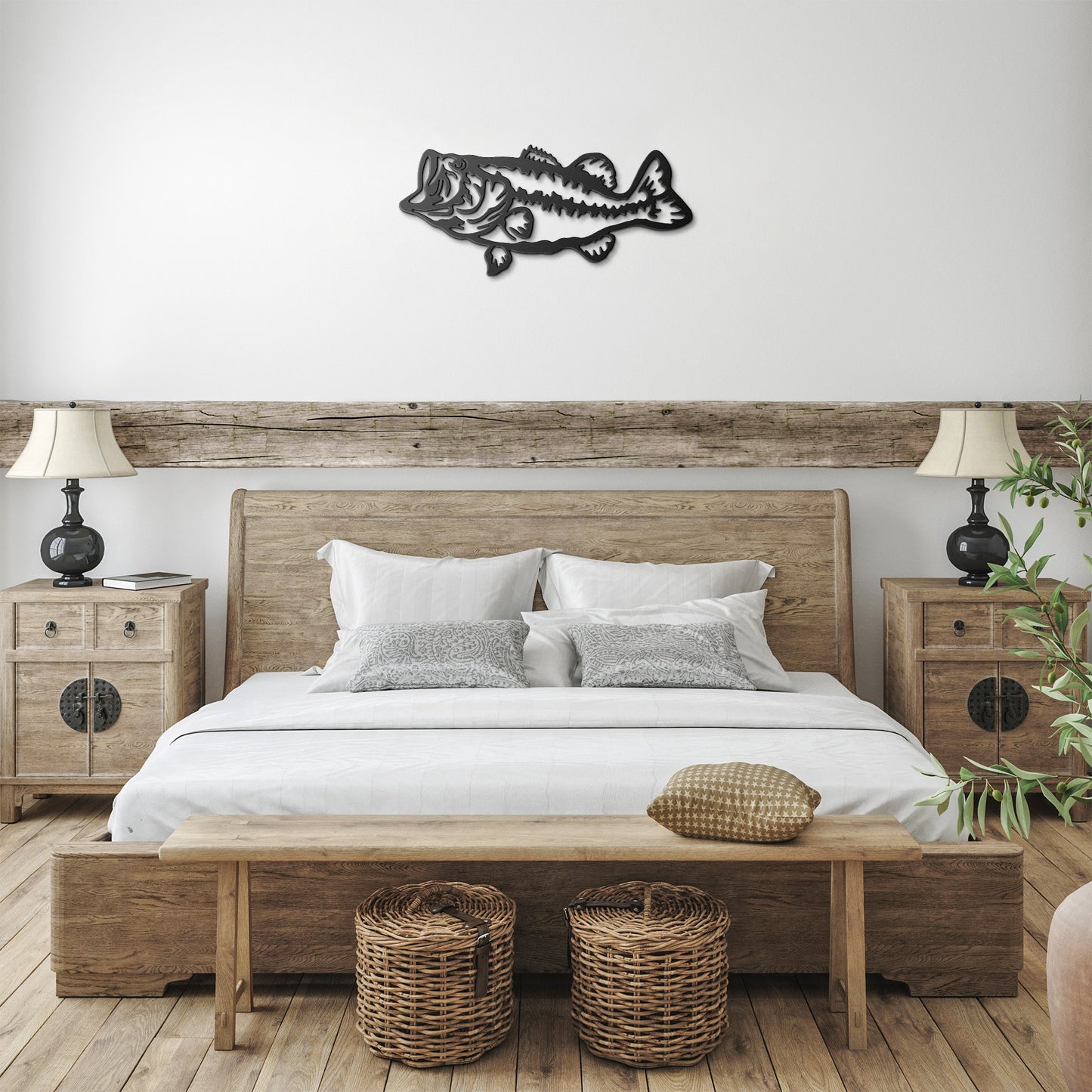 Large Mouth Bass Metal Art - Laser Cut Fish Decor