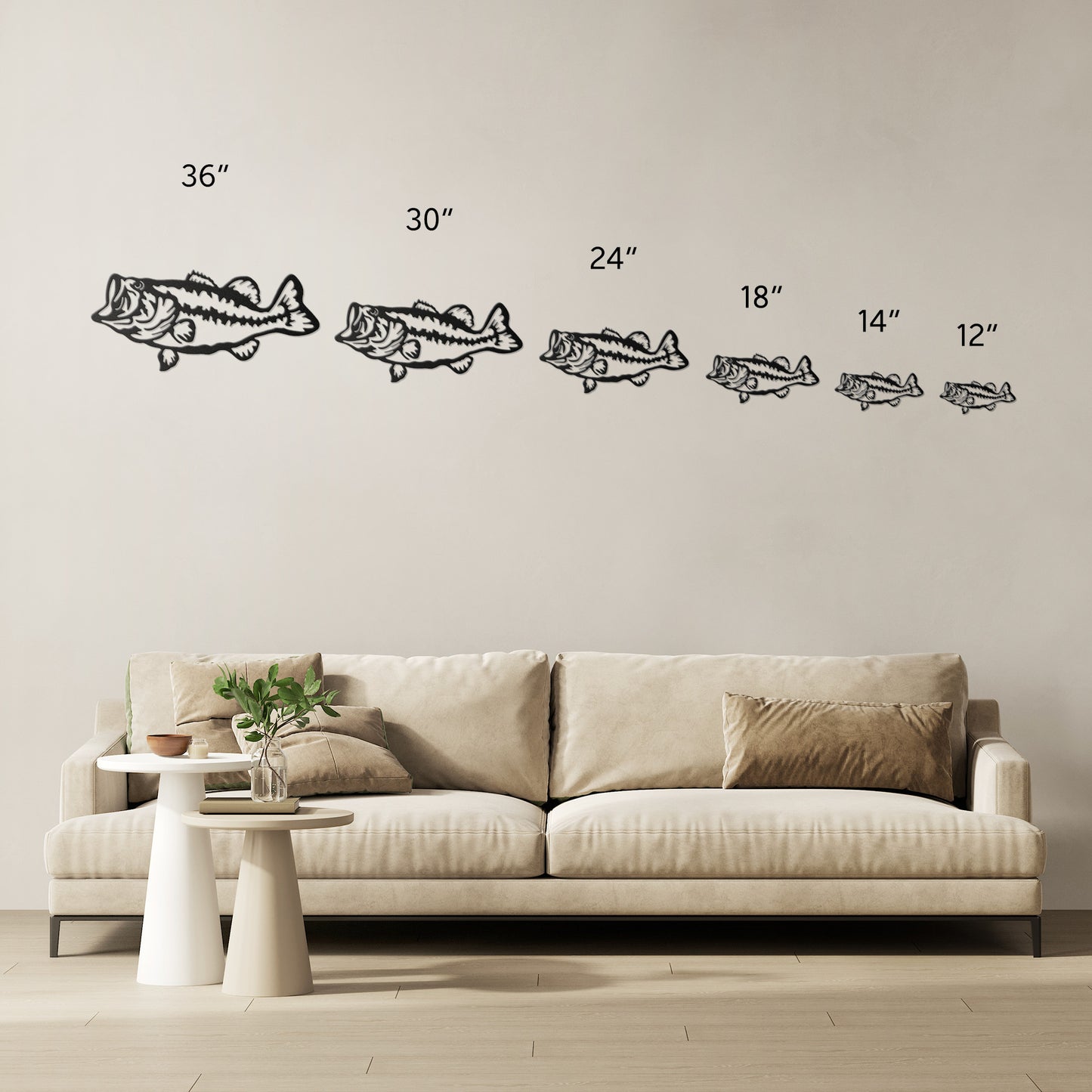 Large Mouth Bass Metal Art - Laser Cut Fish Decor