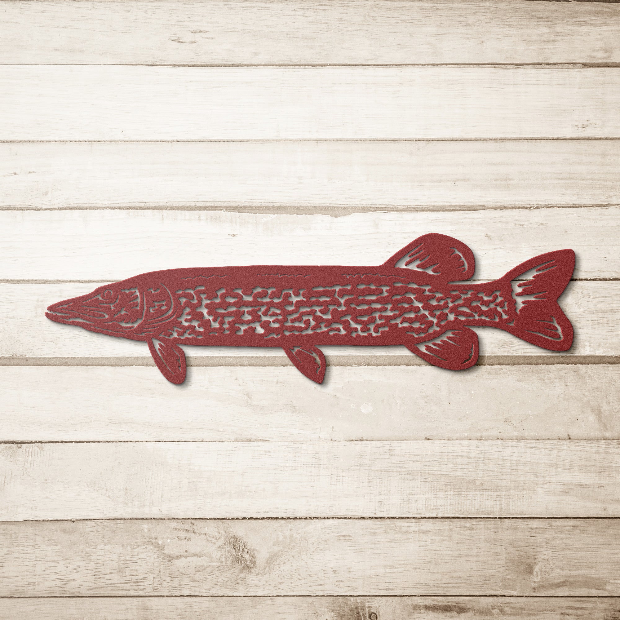 Northern Pike Fish Wall Art - Striking Metal Decor - Laser Cut
