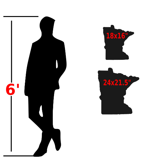 Minnesota with Walleye Metal Art on Wood