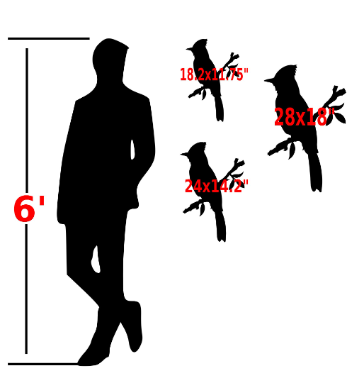 Bluejay Rustic Wood and Metal bird Wall Décor