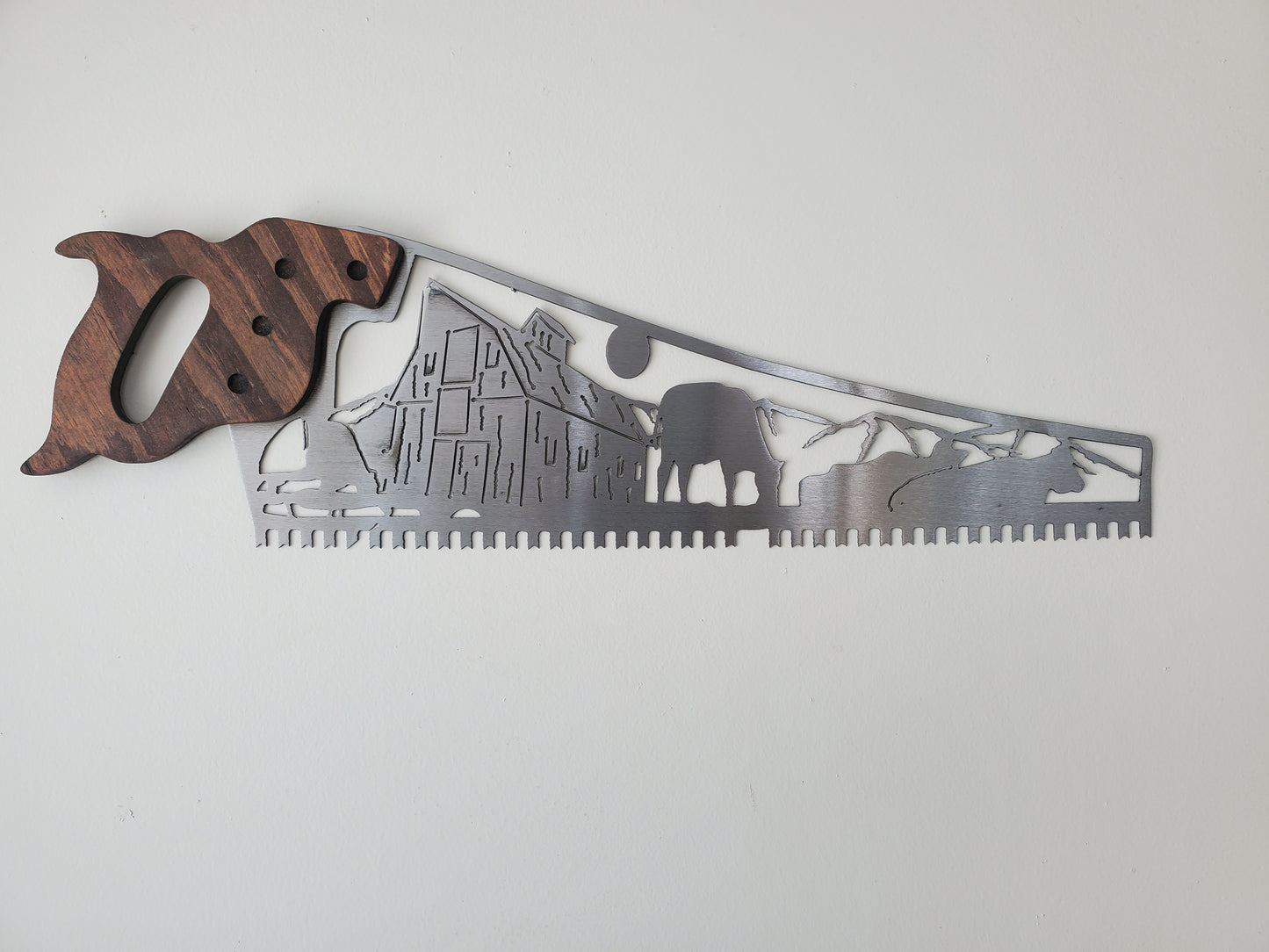 Farm Scene with Barn | Metal Art Handsaw Wall Decor | saw blade art | made in Minnesota