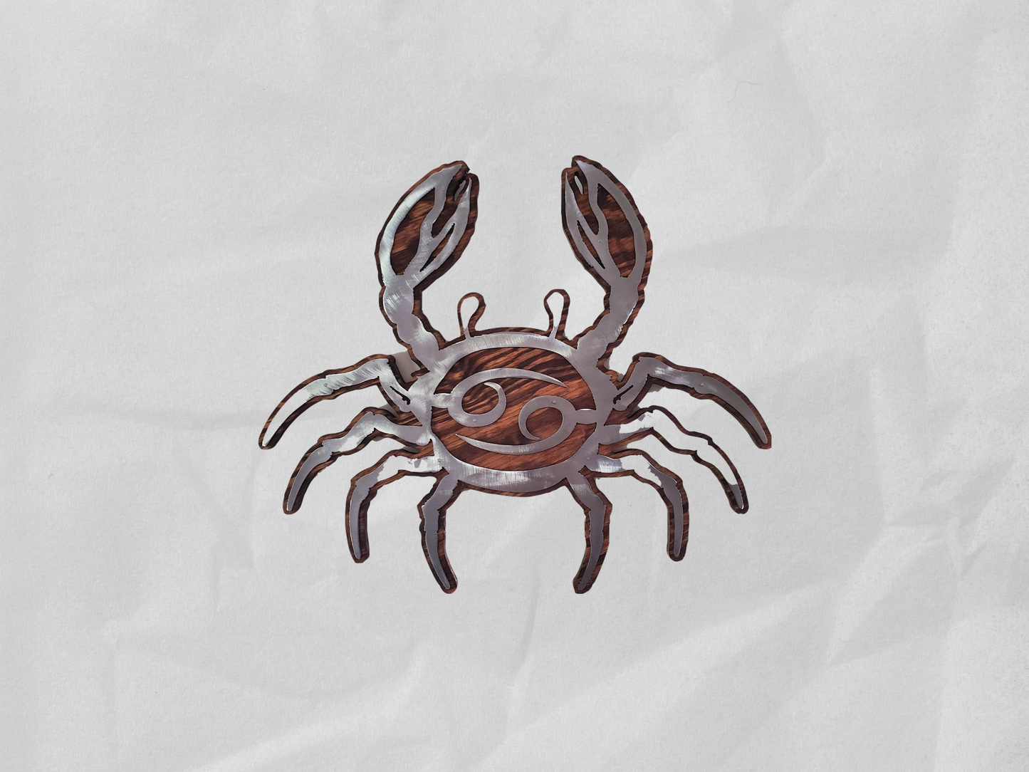 Cancer Zodiac Sign Wall sign | Metal Art on Wood | Zodiac Rustic Wall Hanging Crab Sign