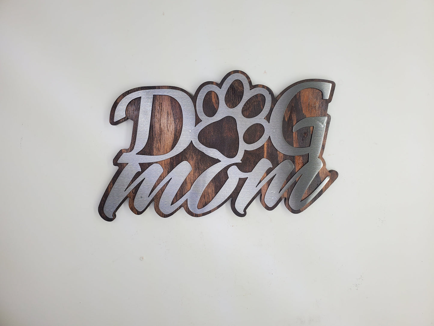 Dog Mom Wall Art | Rustic Wood and Metal Dog Mom Wall Décor | Sculpture Art Made in USA