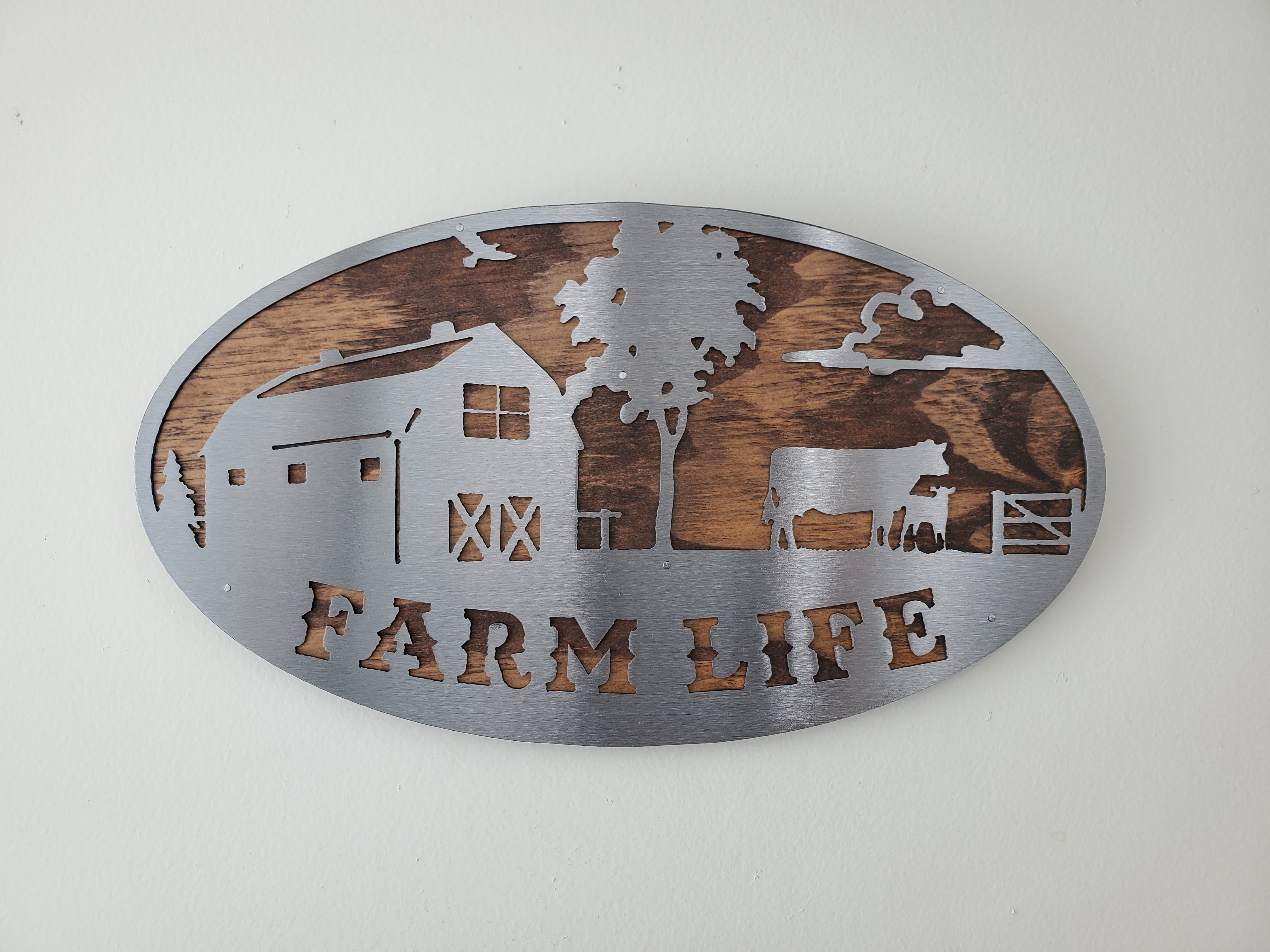 Farm Life Barn Yard Scene Metal Art On Wood Beamish Metal Works Farm Life Barn Yard Scene Metal Art On Wood Beamish Metal Works