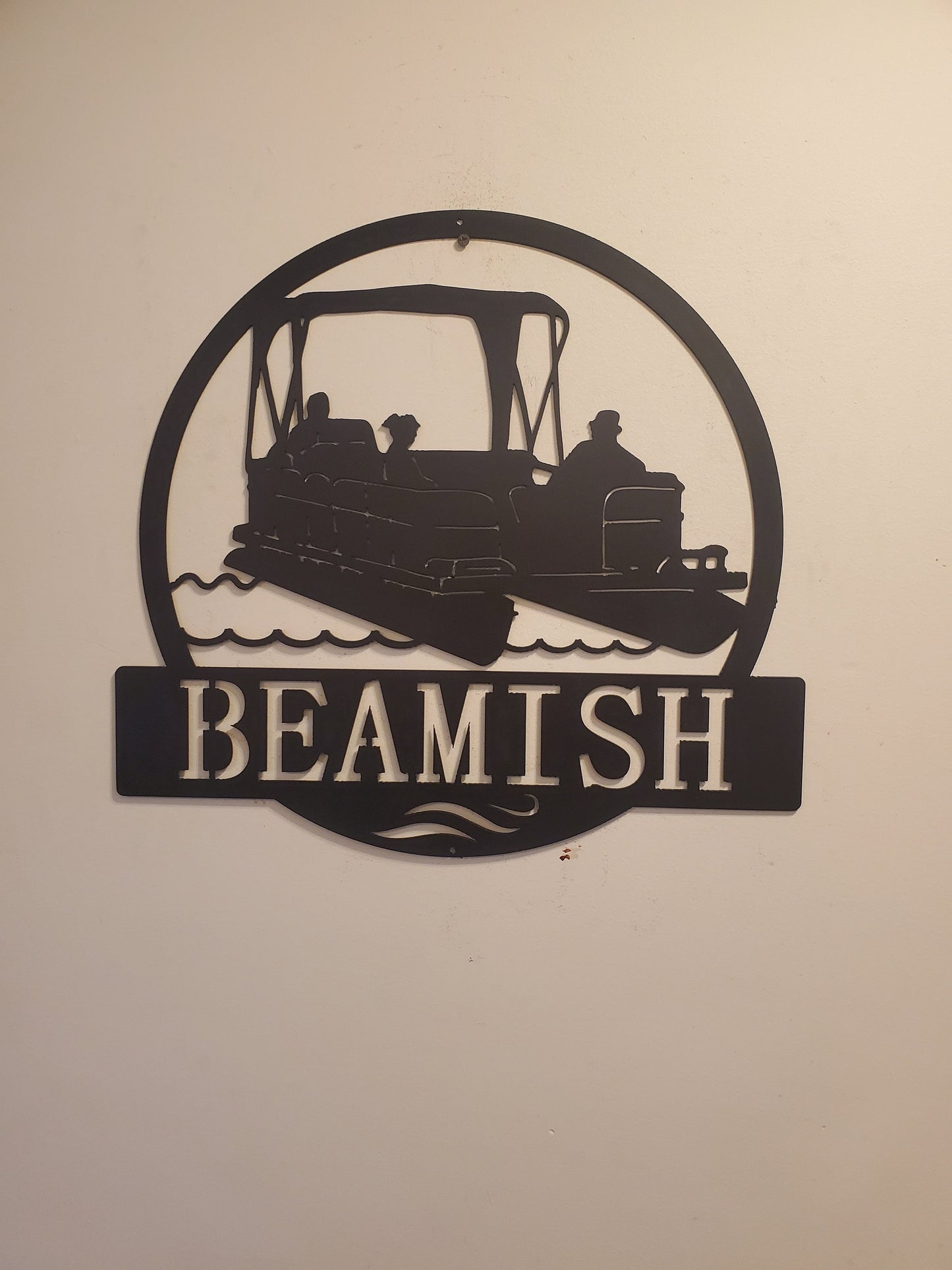 Personalized Monogram Camper scene sign Made In USA metal art monogram campfire wall decor