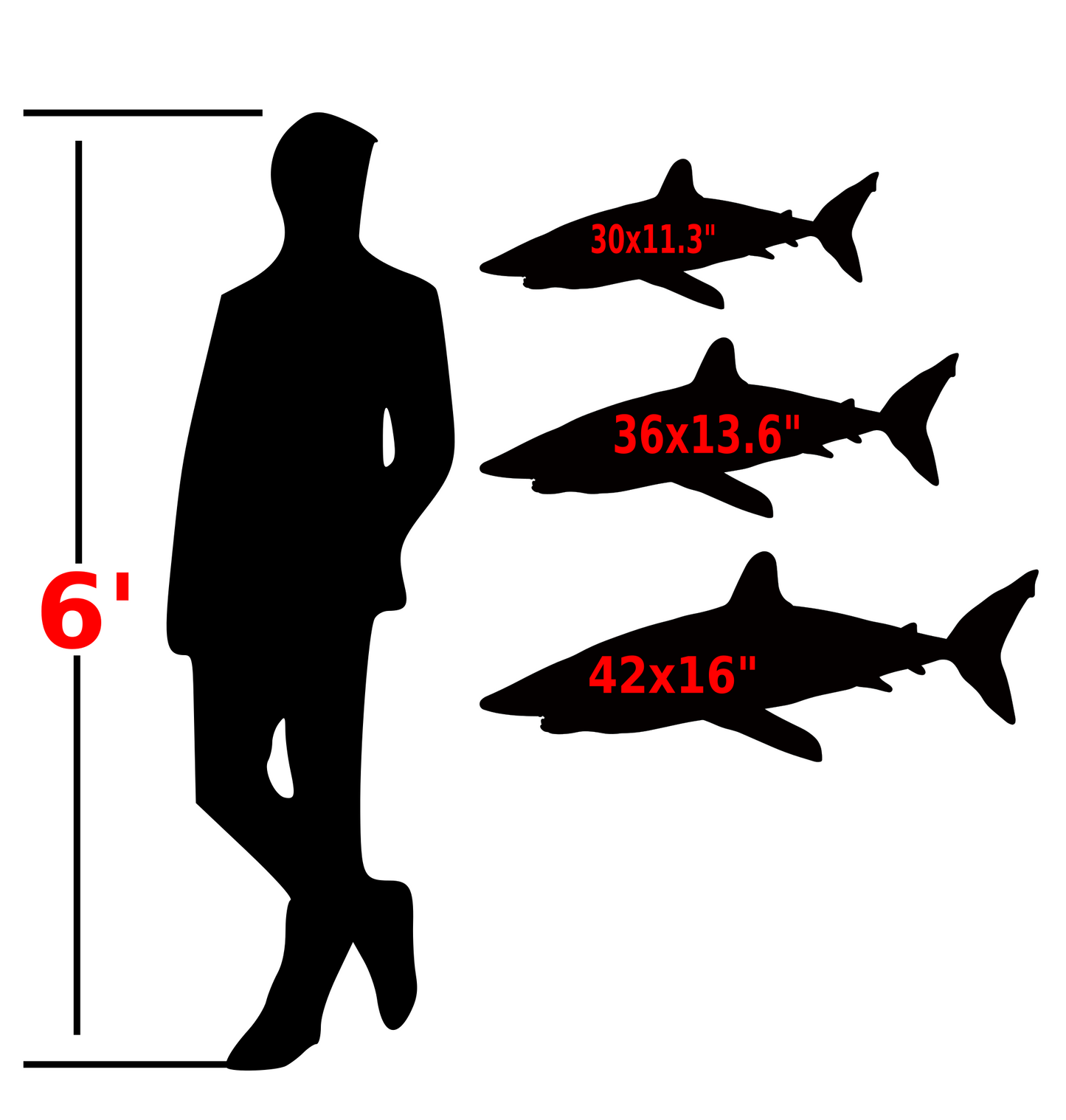 Mako Shark Metal Art on Wood