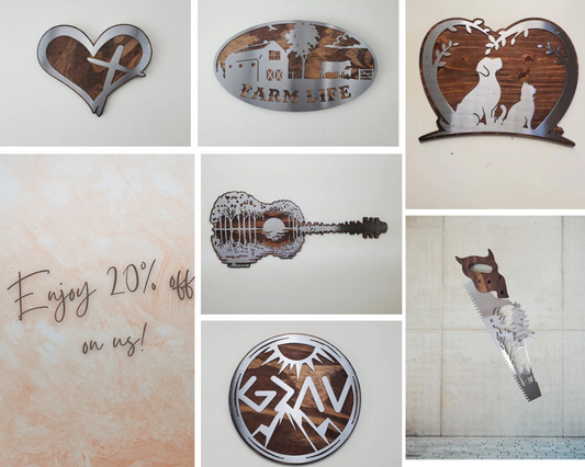 Metal Art on Wood: Blending the Beauty of Rustic Wood and Intricate Metalwork at Beamish Metal Works llc