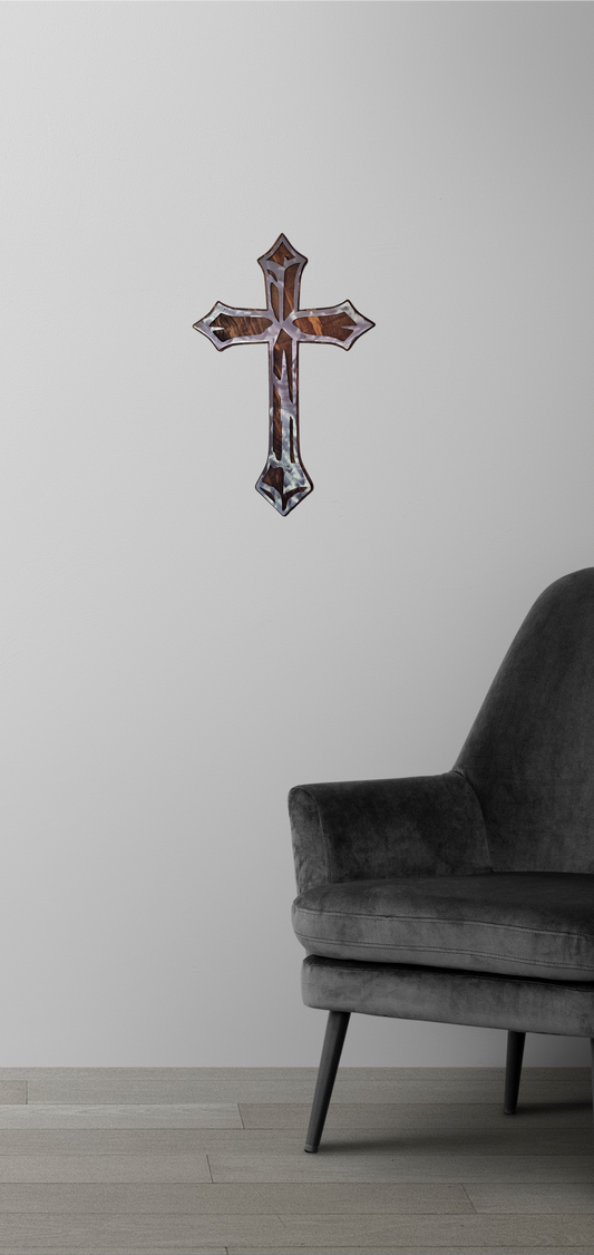 Metal art heart and cross beamish metal works