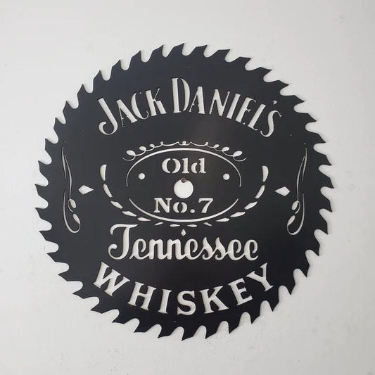 Custom cut round saw blade in jack denials shape
