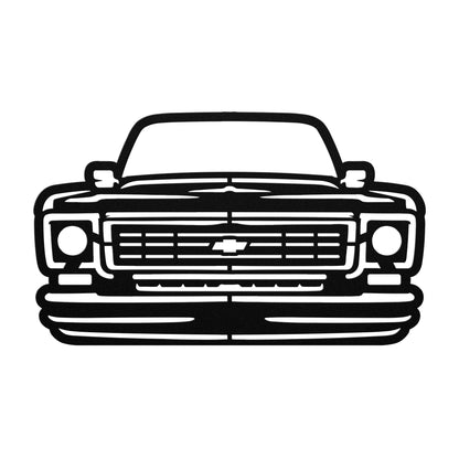 1973-76 Chevy Square Body Truck Front Metal Wall Art