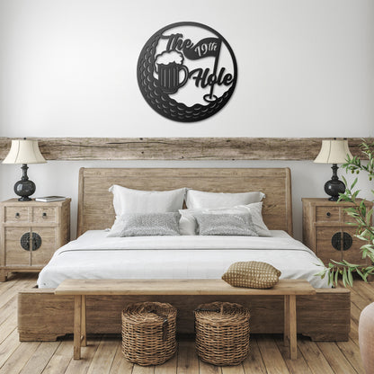 "19th Hole" Golf Themed Metal Wall Decor - Sports Bar Art - Golf Lover Home Accent