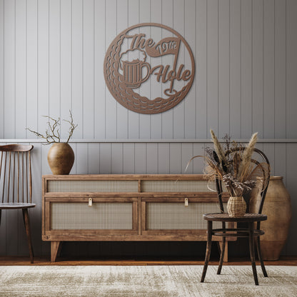 "19th Hole" Golf Themed Metal Wall Decor - Sports Bar Art - Golf Lover Home Accent