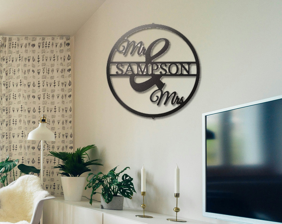 Mr and Mrs Circle Personalized Monogram – view 3