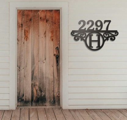Initial Address Sign - Customized House Number Home Decor