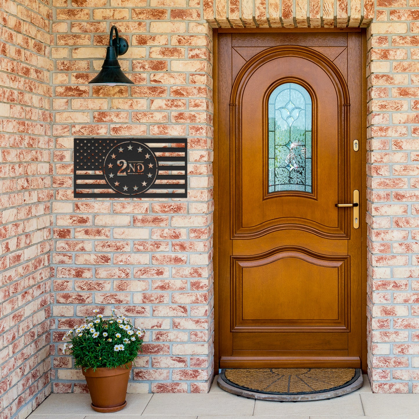 2nd Amendment American Flag Metal Sign - Made in USA