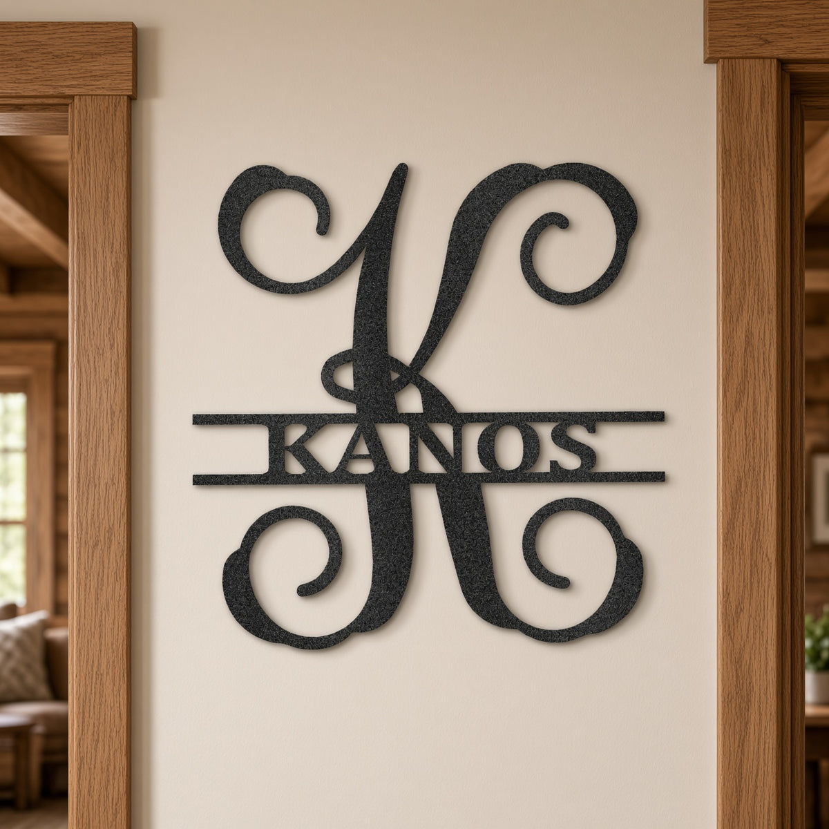 Vine Family Name Monogram - Metal Art Wall Decor - Personalized Steel Sign - USA
