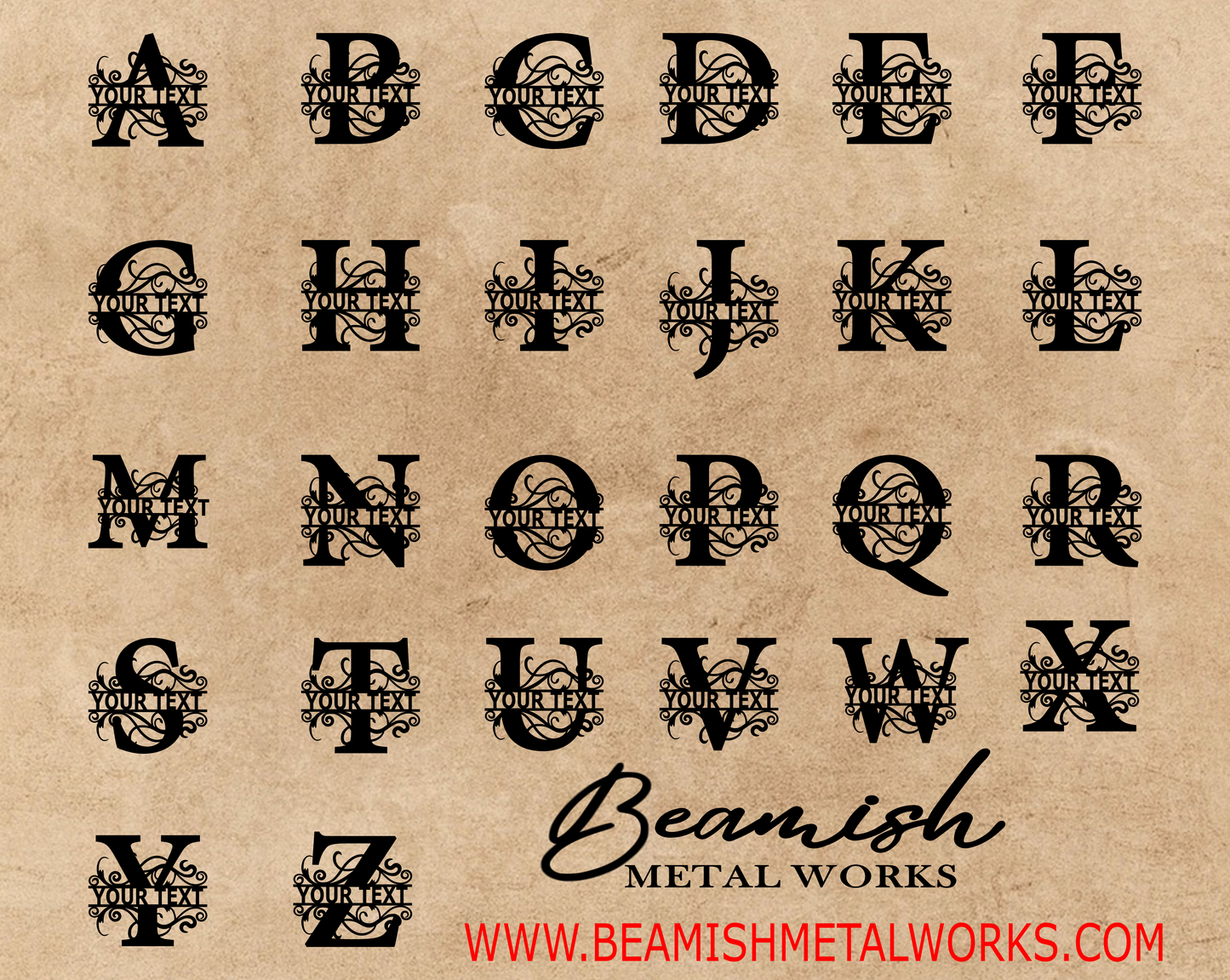 Vine Letter Monogram Wall Sign