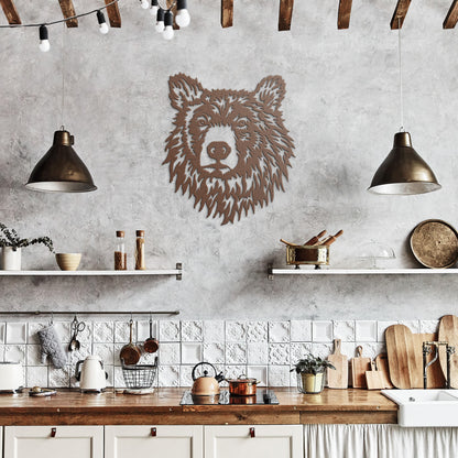 Bear Head Metal Wall Art | Unique Wildlife Decor