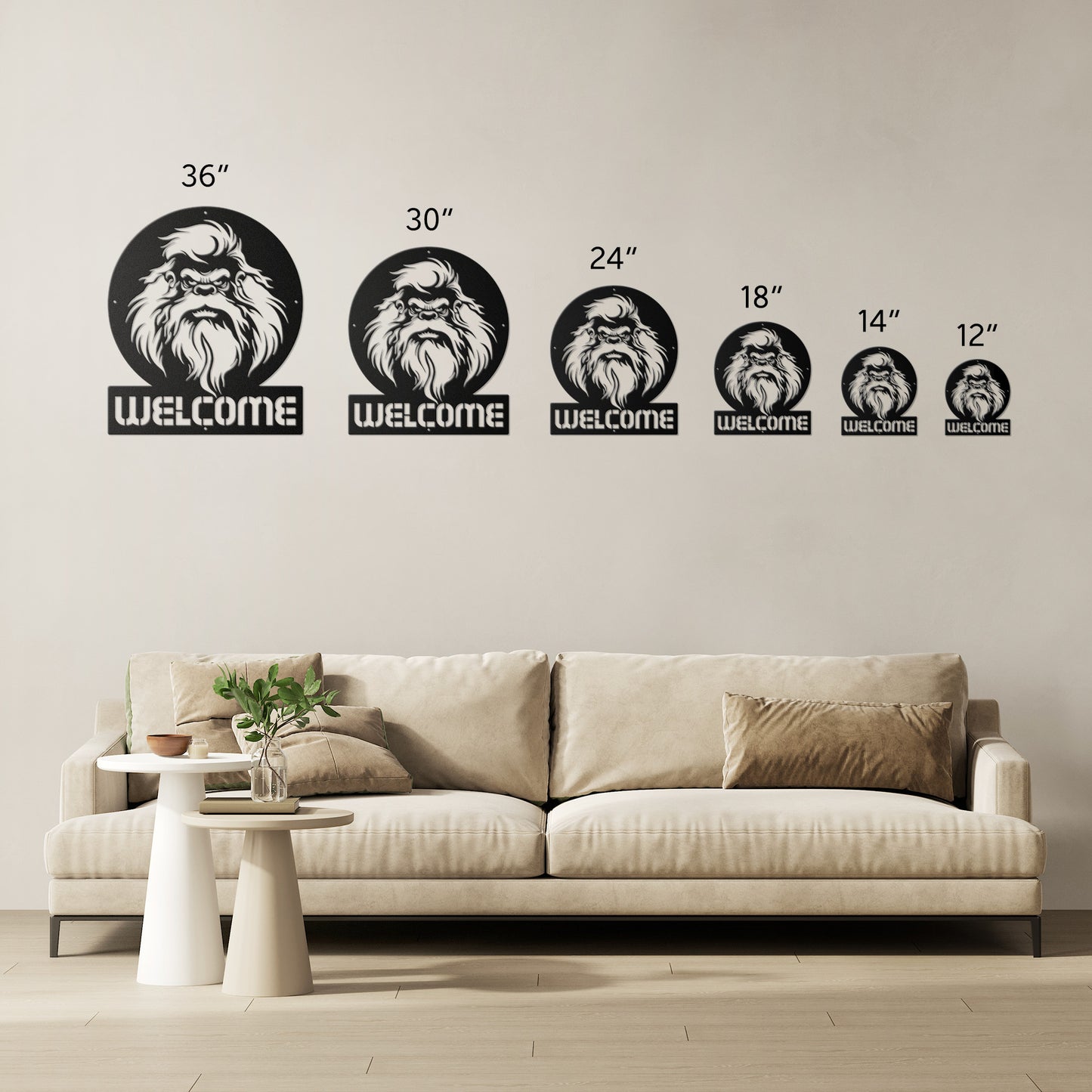 Bigfoot Welcome Metal Art Sign