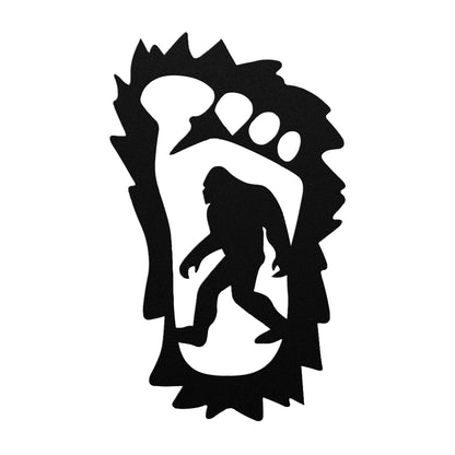 Bigfoot in a Foot Metal Art - Handcrafted Sasquatch Wall Decor