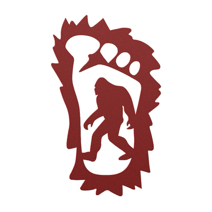 Bigfoot in a Foot Metal Art - Handcrafted Sasquatch Wall Decor