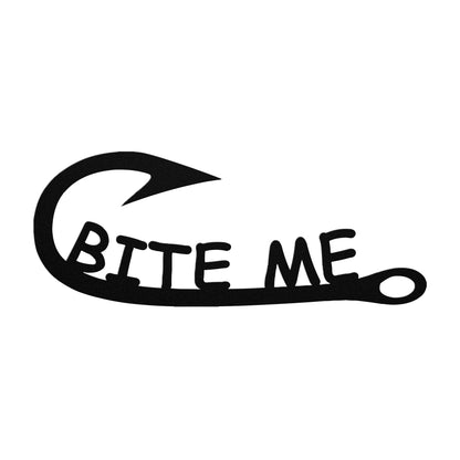 Bite Me Fish Hook Metal Sign - USA - Cabin - Home