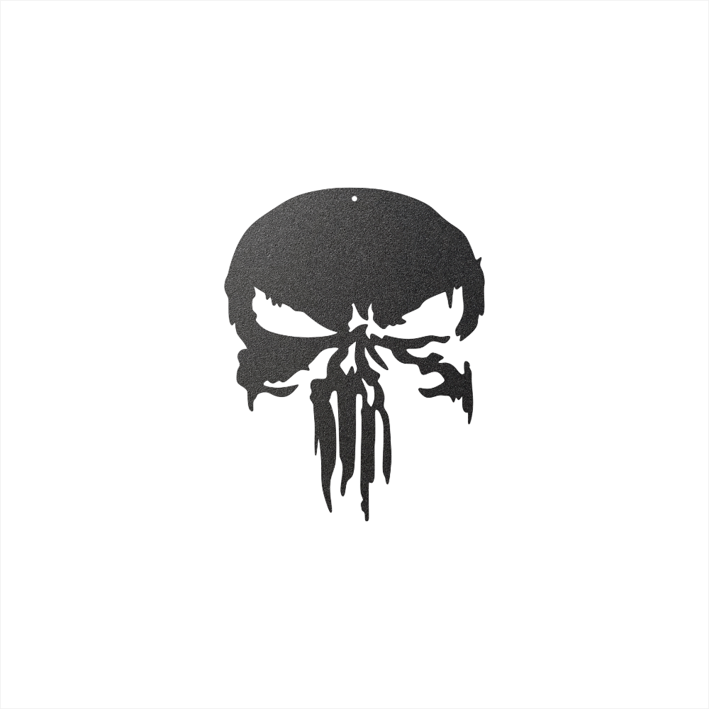 metal art old skull like a punisher