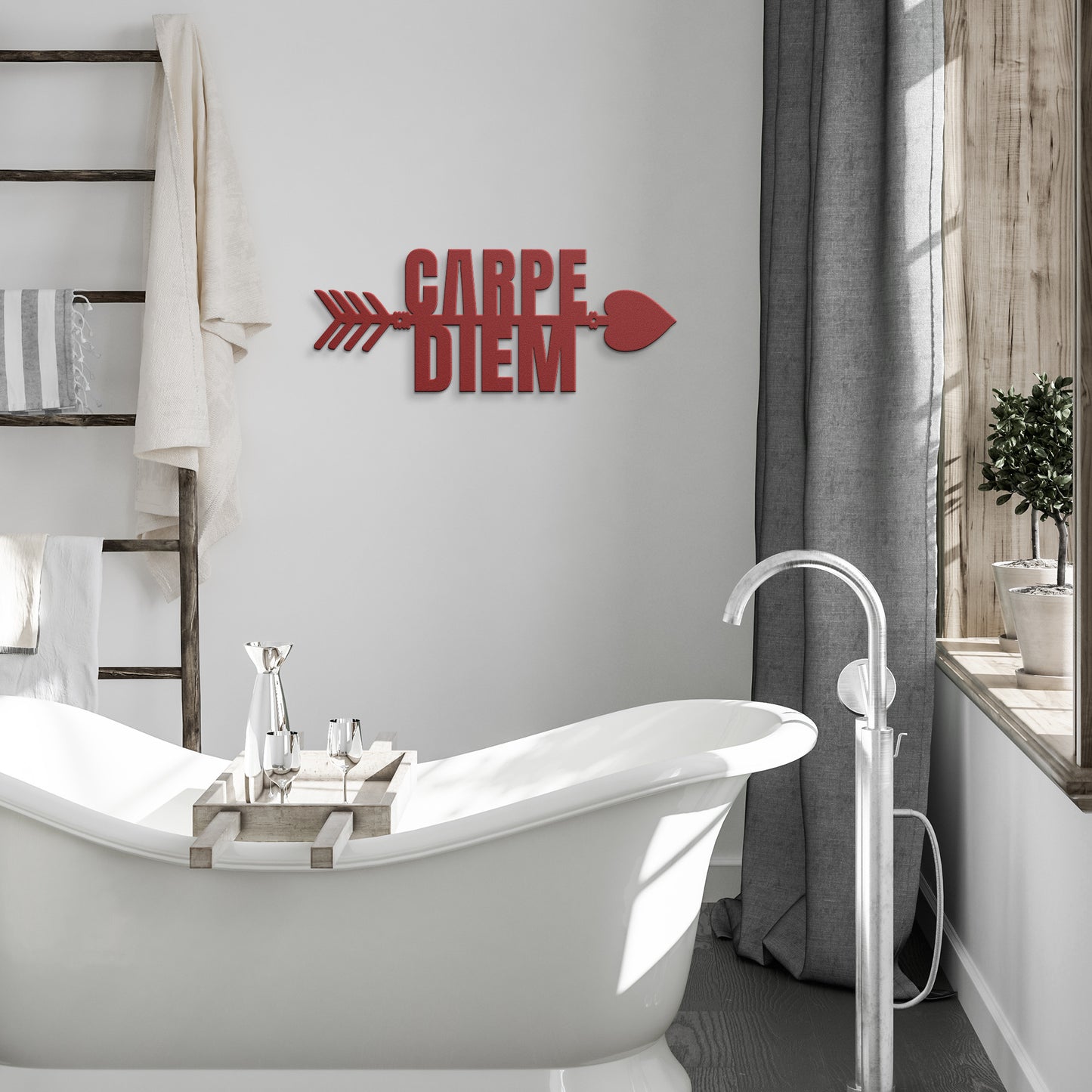 Bold Carpe Diem Metal Word Sign