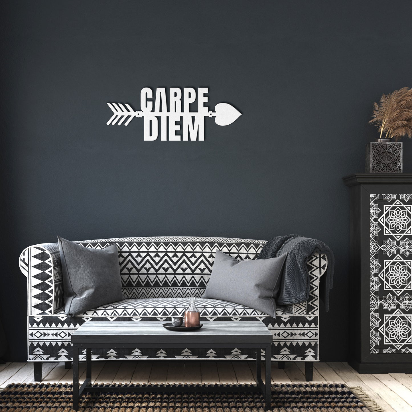 Bold Carpe Diem Metal Word Sign