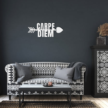 Bold Carpe Diem Metal Word Sign