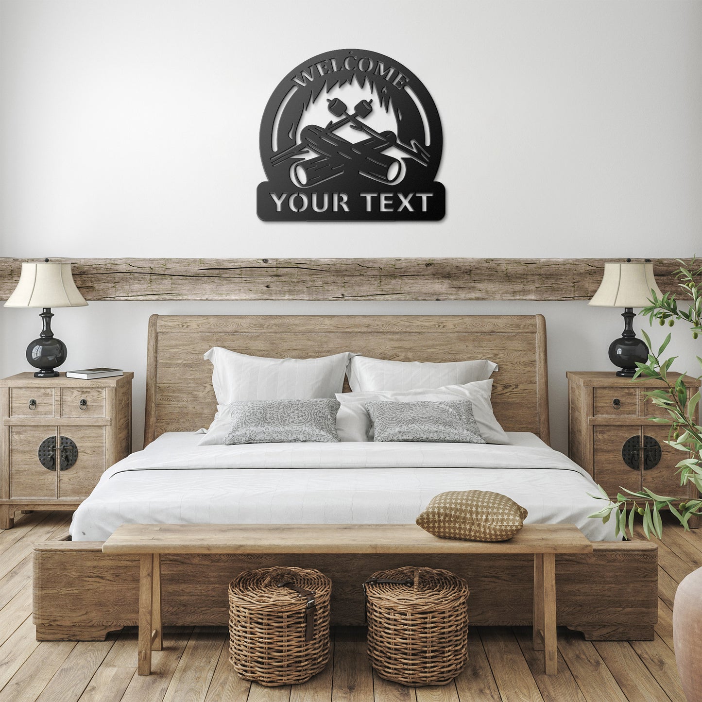 Campfire Monogram Personalized Metal Sign