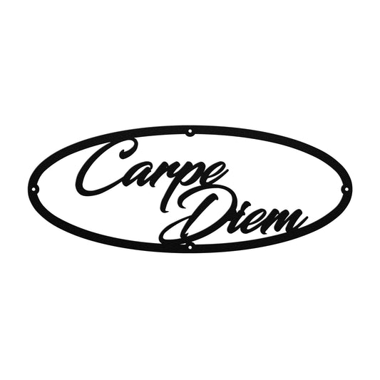 Carpe Diem Oval Metal Sign