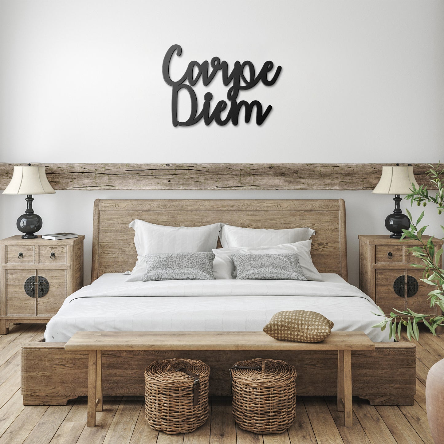 Carpe Diem Stylized Metal Word Sign