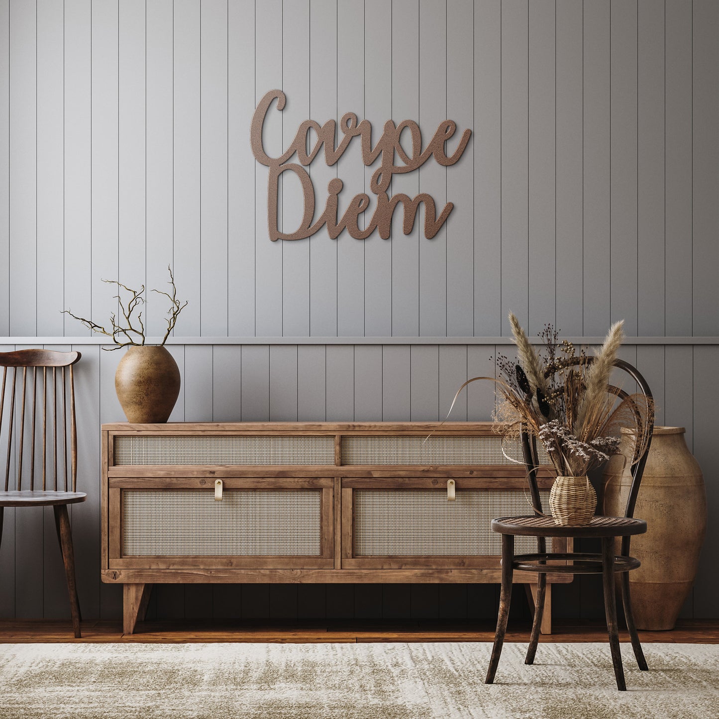 Carpe Diem Stylized Metal Word Sign