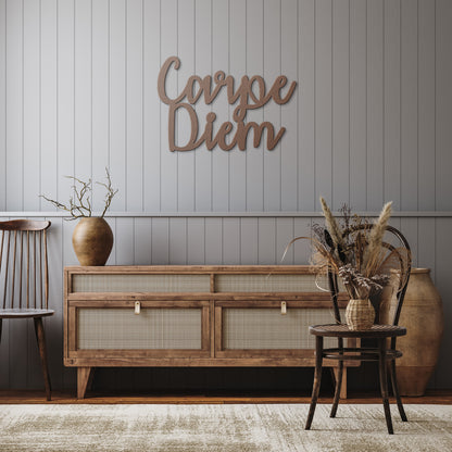 Carpe Diem Stylized Metal Word Sign