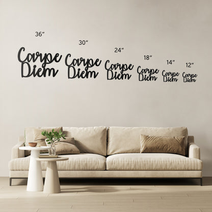 Carpe Diem Stylized Metal Word Sign