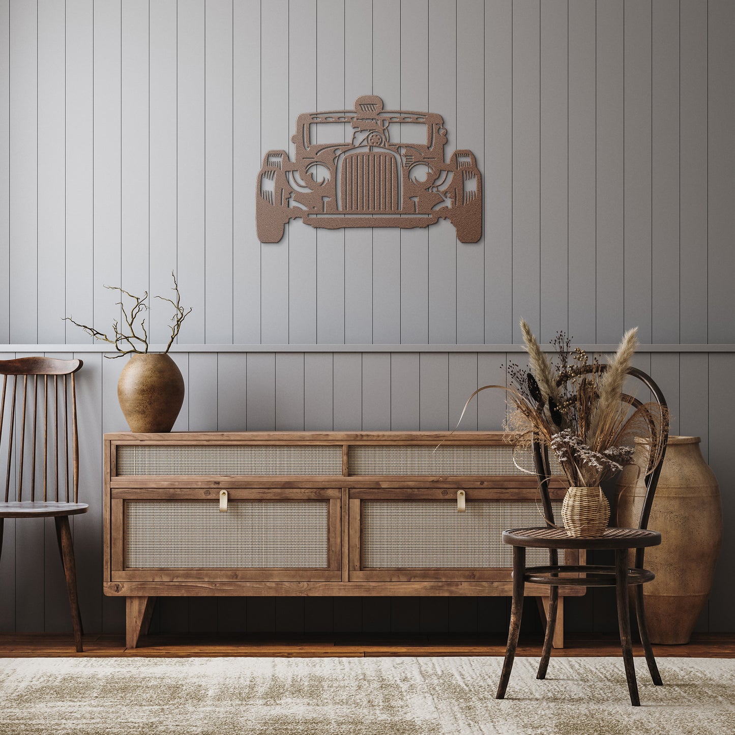 Classic Hot Rod Model T Roadster Metal Wall Art