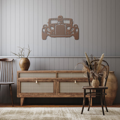 Classic Hot Rod Model T Roadster Metal Wall Art