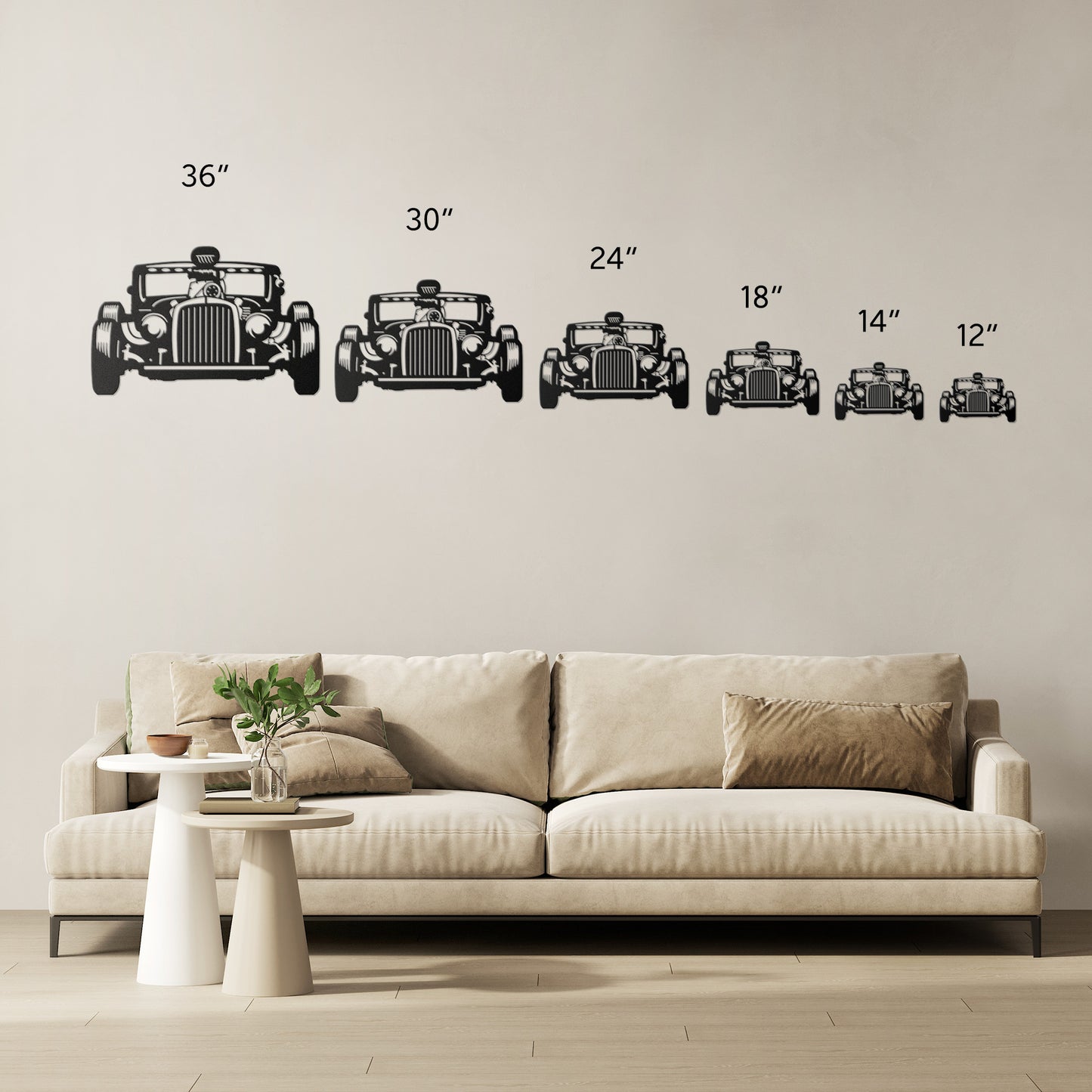 Classic Hot Rod Model T Roadster Metal Wall Art