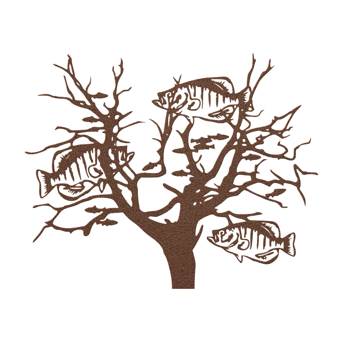 Crappies in a Bush Wall Art - Intricate Metal Decor for Fishing Enthusiasts