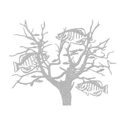 Crappies in a Bush Wall Art - Intricate Metal Decor for Fishing Enthusiasts