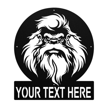 Custom Text Bigfoot Metal Art Sign