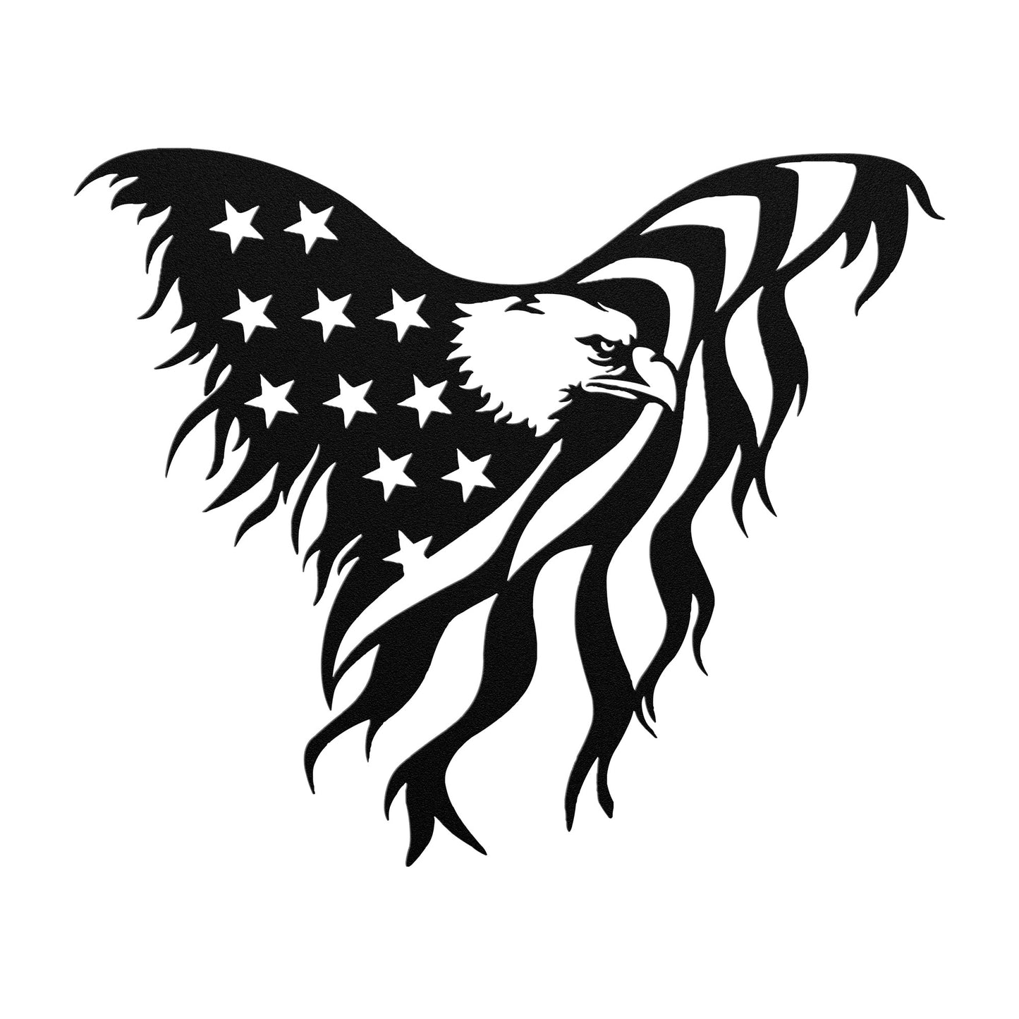 Eagle Flag Metal Art - Laser Cut Patriotic Decor