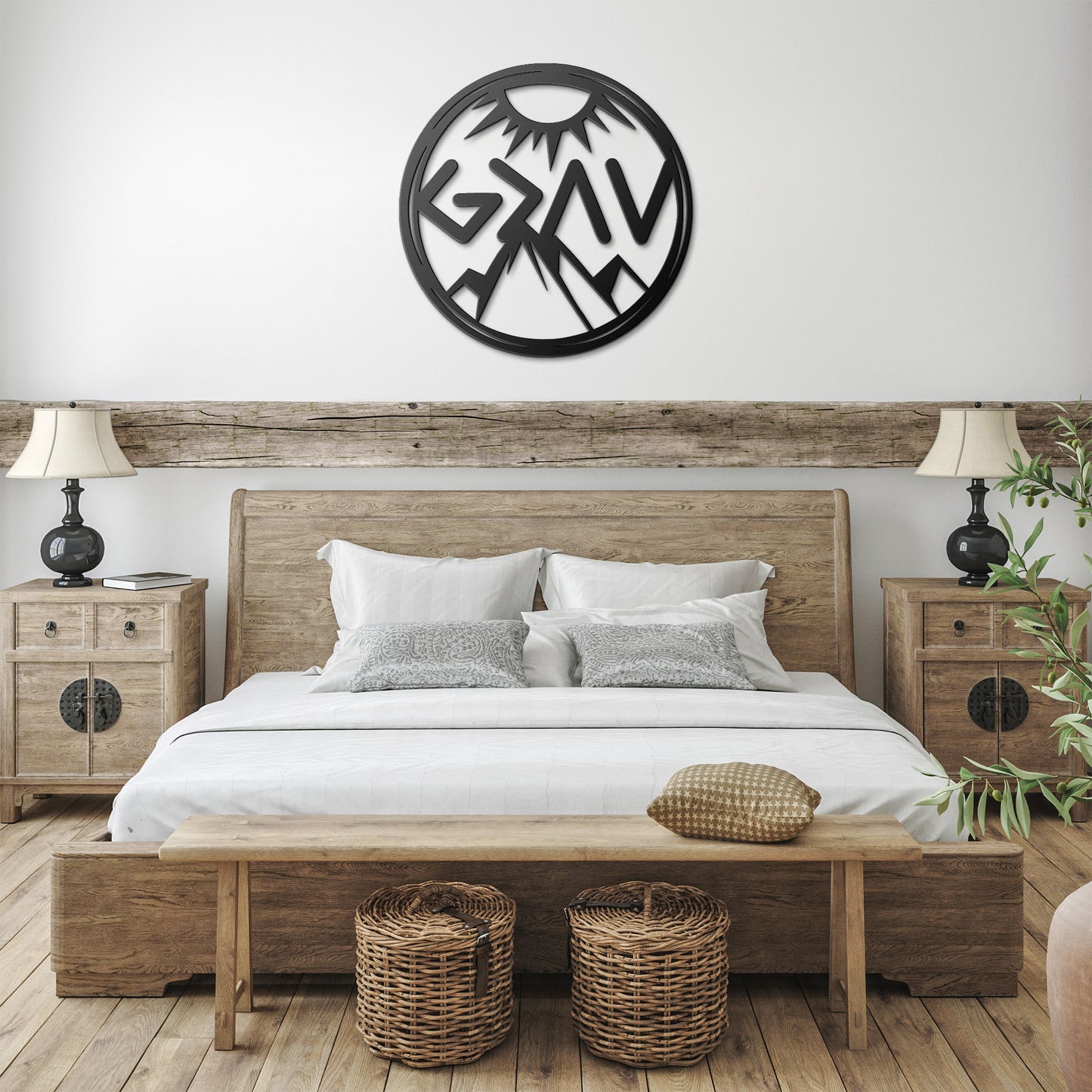 God is Greater Sign - Greek Letters - Inspirational Metal Wall Art - Faith Home Decor