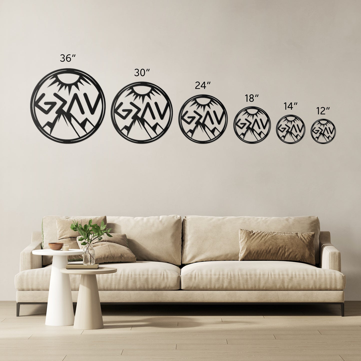 God is Greater Sign - Greek Letters - Inspirational Metal Wall Art - Faith Home Decor