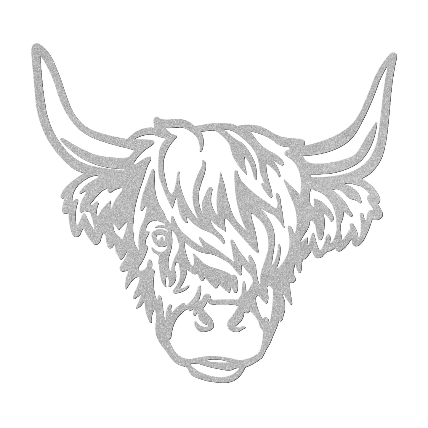 Highland Cow Head Metal Sign - Rustic Home Decor - Animal Wall Art