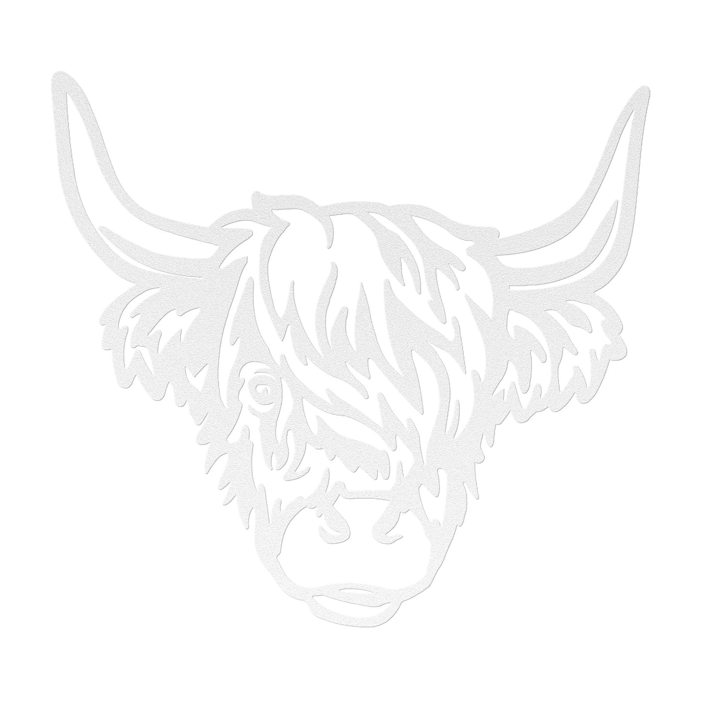 Highland Cow Head Metal Sign - Rustic Home Decor - Animal Wall Art