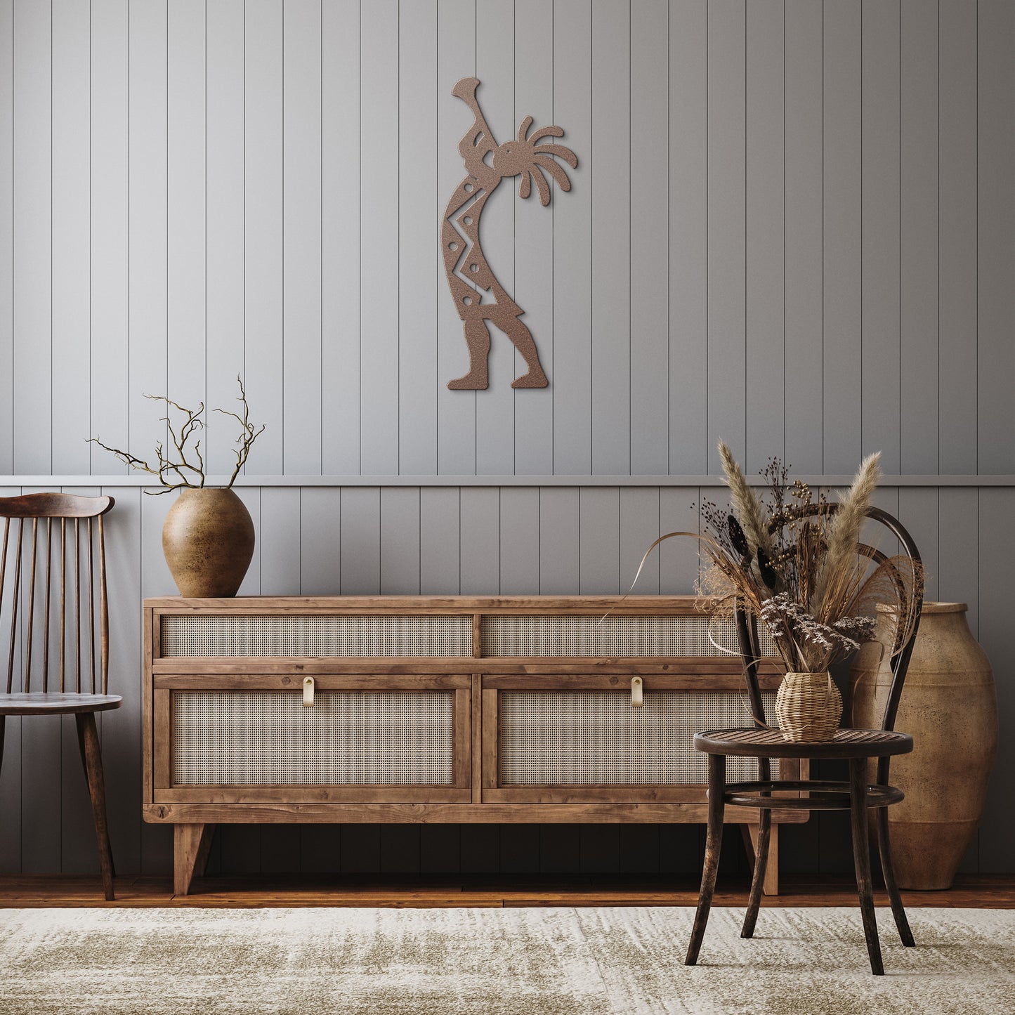 Kokopelli Harmony - Laser Cut Metal Wall Art - USA